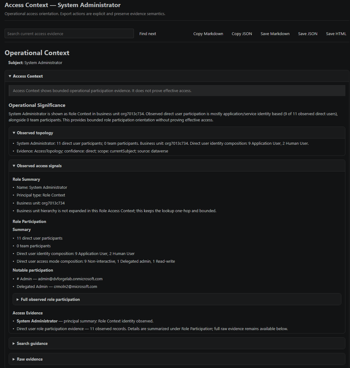 Access Context screenshot