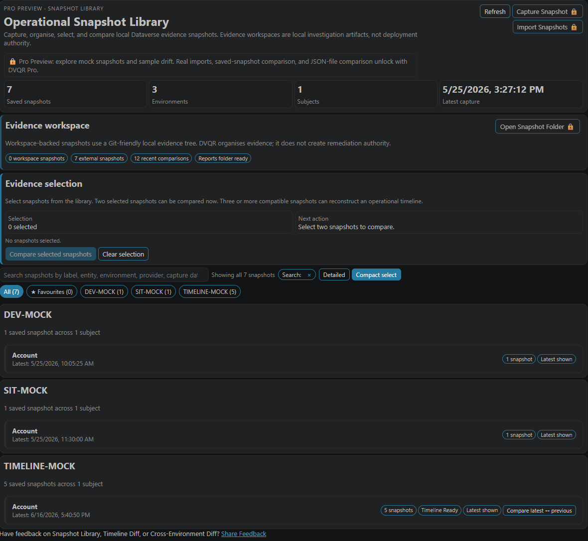 Operational Snapshot Library screenshot